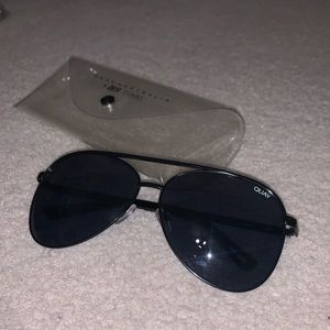 Quay all black aviator style sunglasses